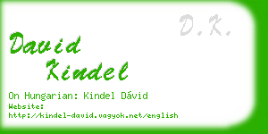 david kindel business card
